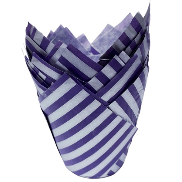 Tulip Cupcake Case - Purple and Silver